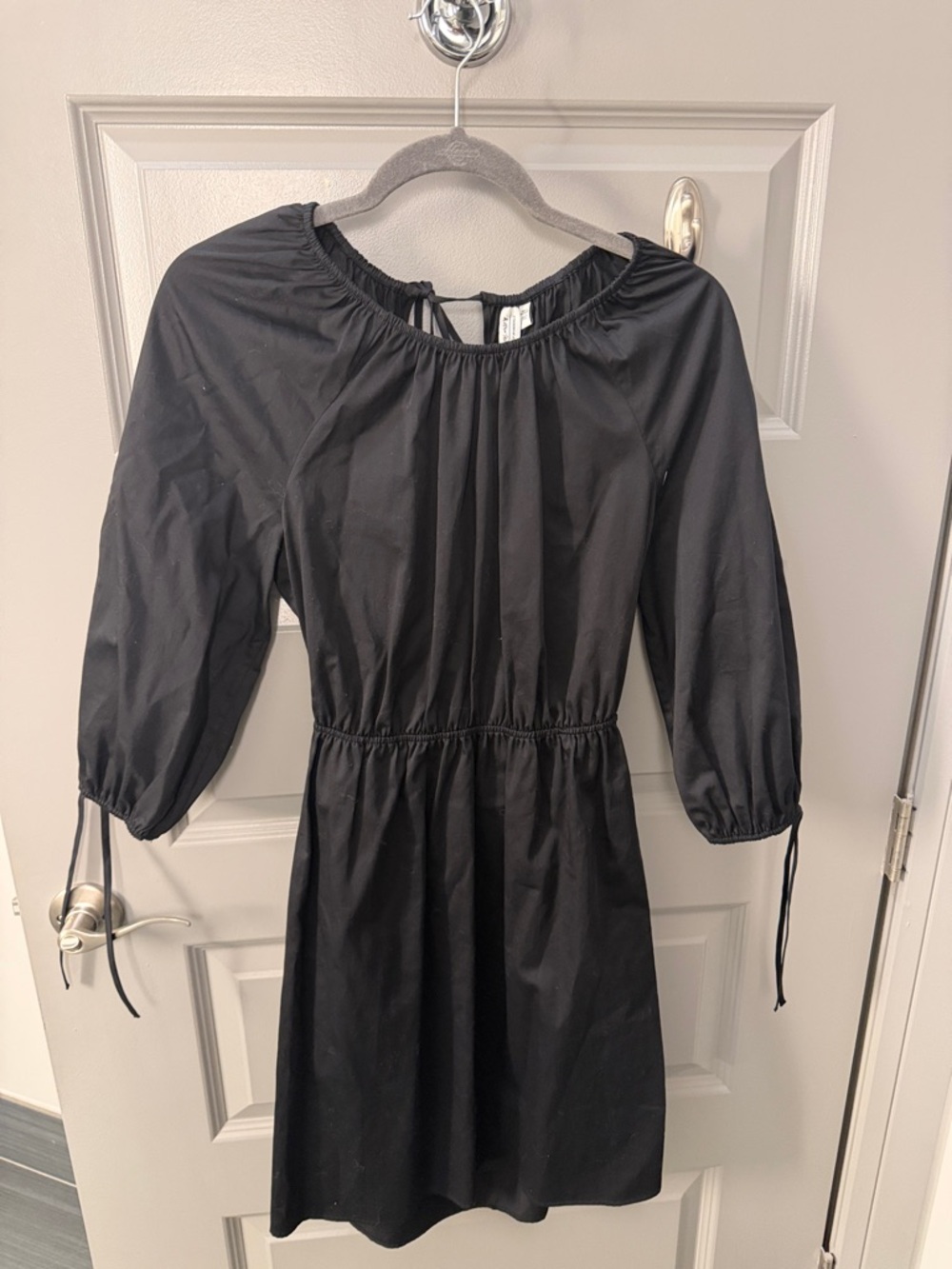 & Other Stories Black Mini Dress with 3/4 Sleeves